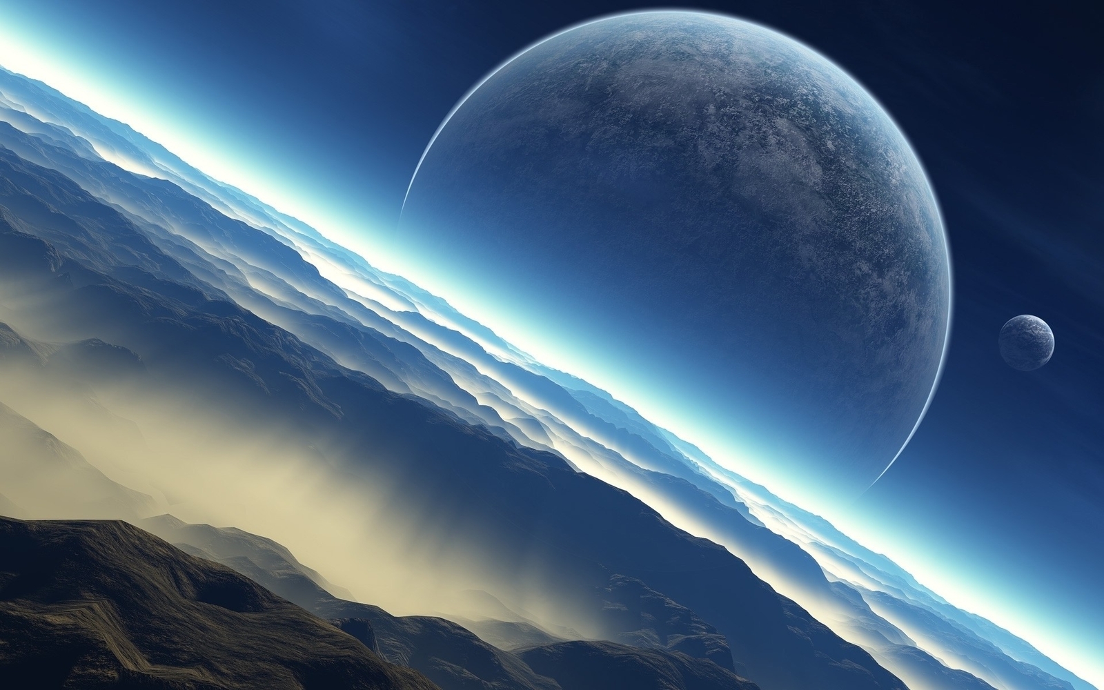 Landscape space planet universe Custom Gaming Mat Desk