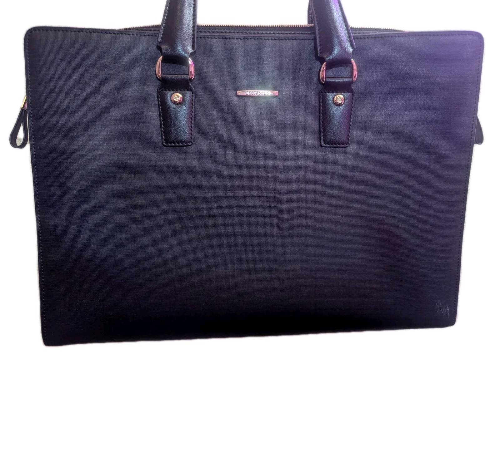 BOSTANTEN Leather Briefcase Laptop Bag New W/Out Tags MISSING SHOULDER STRAP 