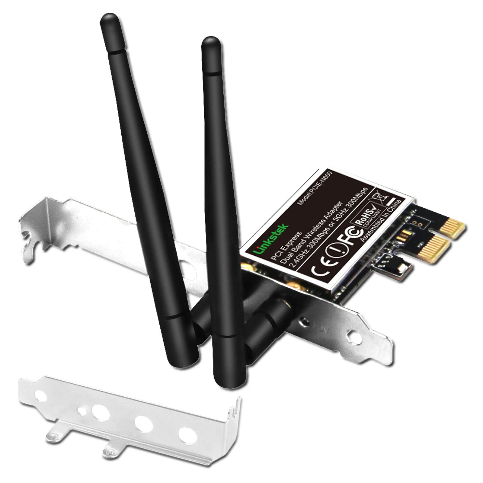 LinksTek Wireless N 600Mbps (2.4GHz 300Mbps and 5GHz 300Mbps) Matte Black 