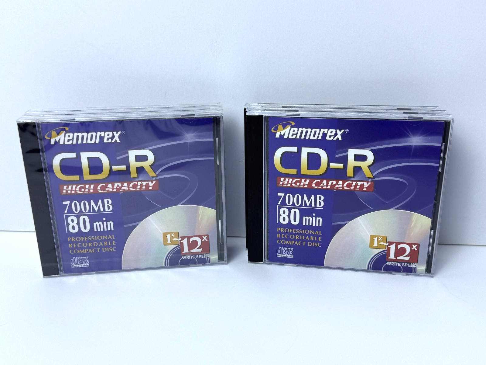 6 Memorex CD-R High Capacity 700MB 80min 3 NIP, 3 Open Box