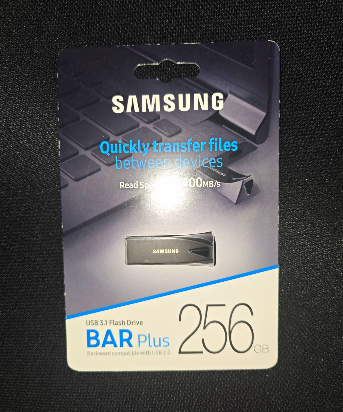 Samsung BAR Plus 256GB USB 3.1 Flash Drive Gray 400MB/s USB 2.0 Compatible
