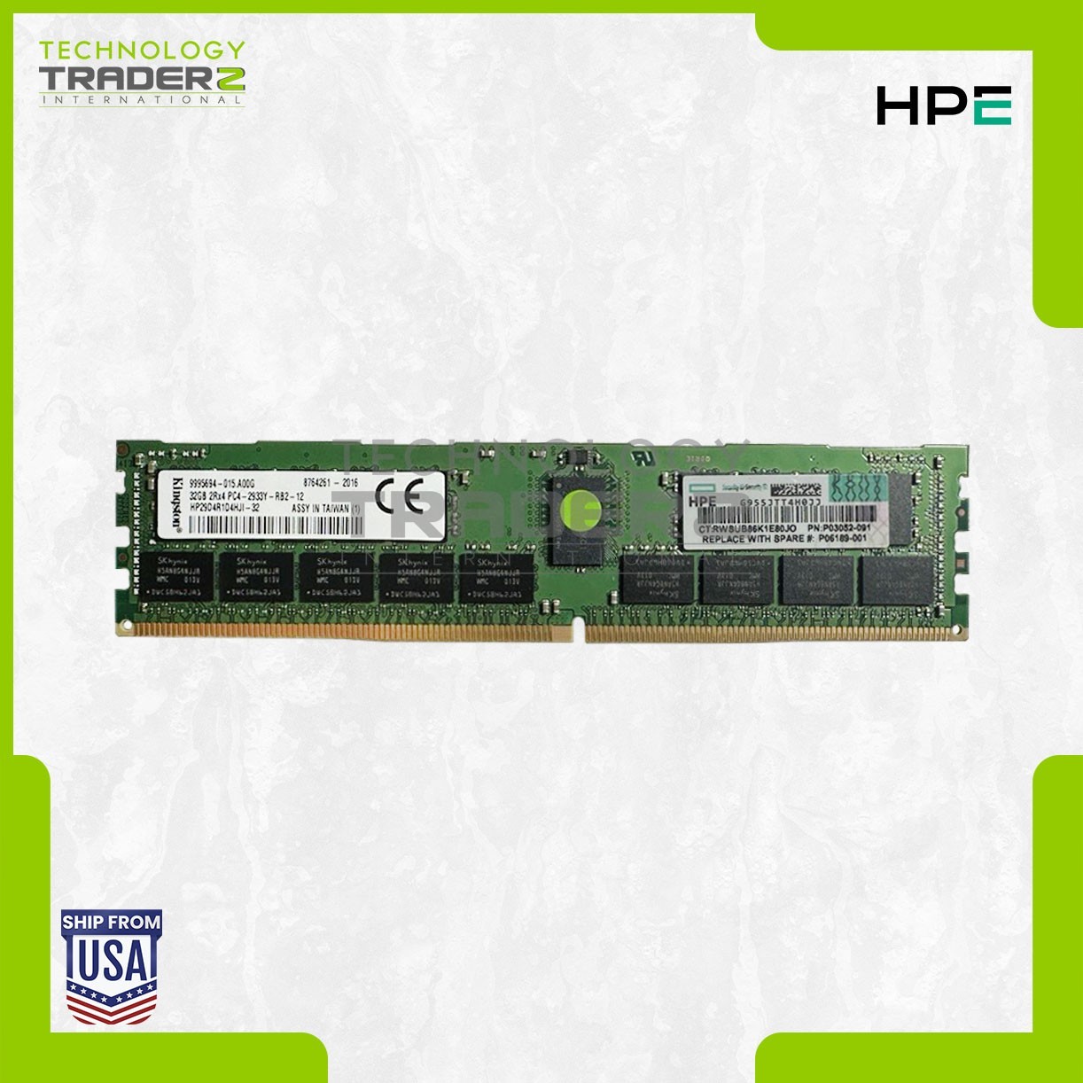 LOT OF 32 P00924-B21 HPE 32GB DDR4-2933MHz ECC 2Rx4 P03052-091 HP29D4R1D4HJI-32