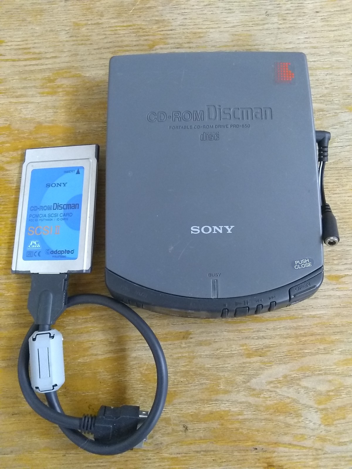 Sony CD-ROM DiscMan, PCMCIA CD Drive W/ Adaptec SCSI II Card
