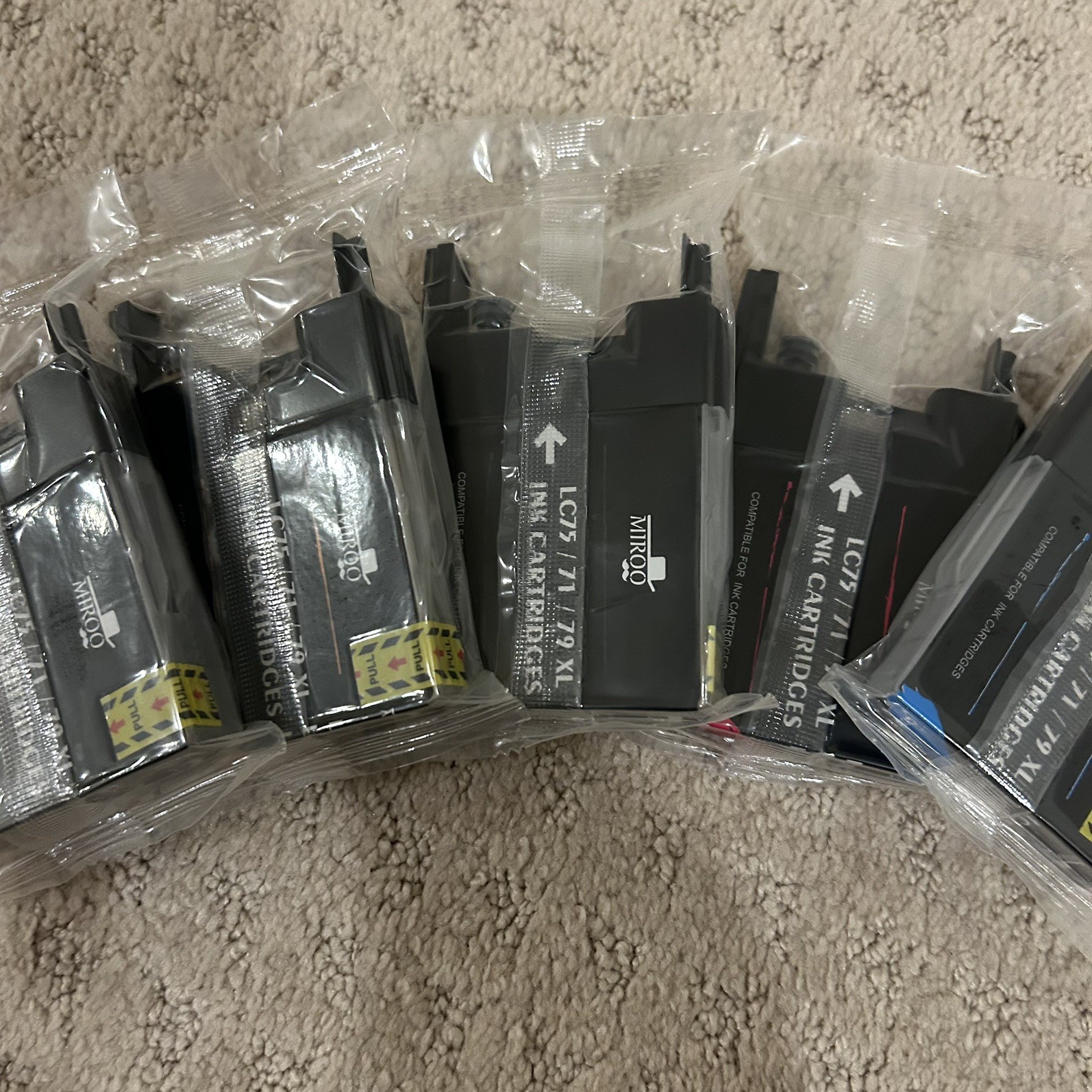 5 pack Miroo Ink Cartridges LC75/71/79 XL Blue/Magenta/Yellow/Black