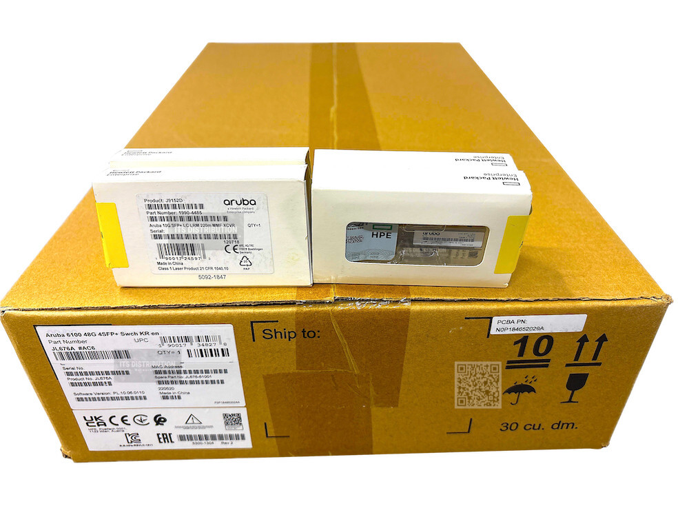 JL676A I HPE Aruba 6100 48G 4SFP+ Switch + 4x J9152D BRAND NEW SEALED
