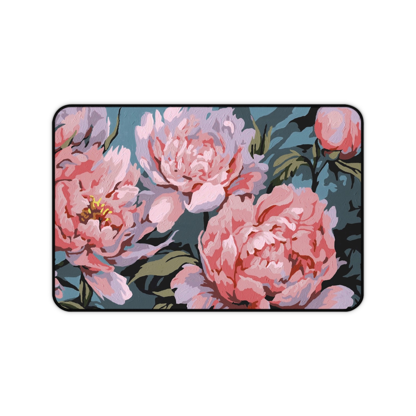 eramerica | Floral Peony Desk Mat – Pink Vintage Flower Mouse Pad