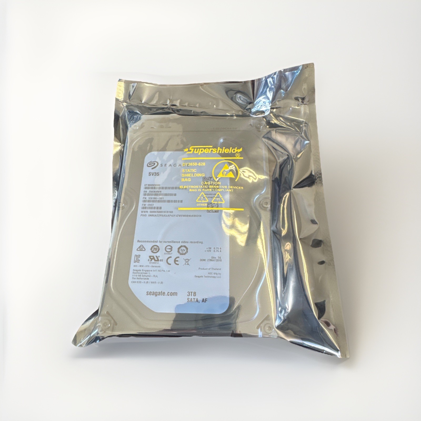 Seagate Video ST3000VX006 SV35 3.5" 3TB 7200RPM SATA III Hard Drive 1ES166-501