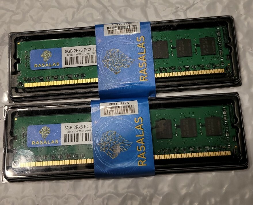 Rasalas DDR3 Memory 16GB Kit 2x8GB PC3-10600u DDR3 1333MHz