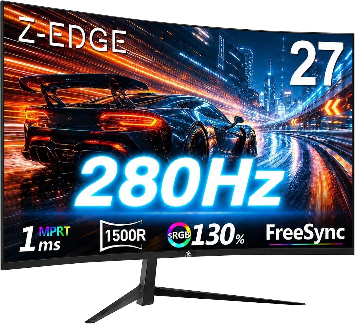 Z-Edge 27'' Curved Monitor - 1ms Response, Adaptive Sync for Seamless Gaming