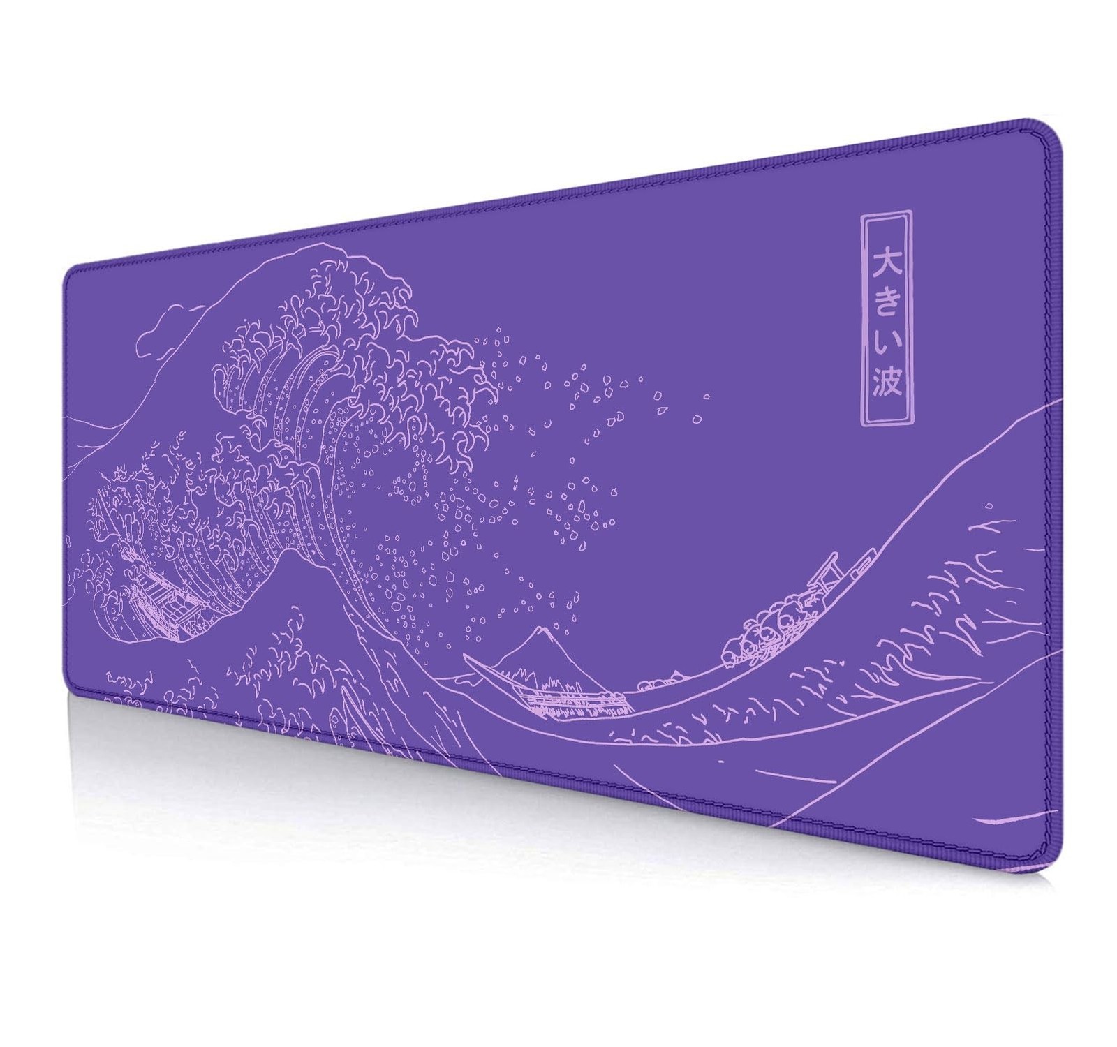 IMAYONDIA Great Wave Large Gaming Mouse Pad, Purple Minimalist Japanese Desk ...