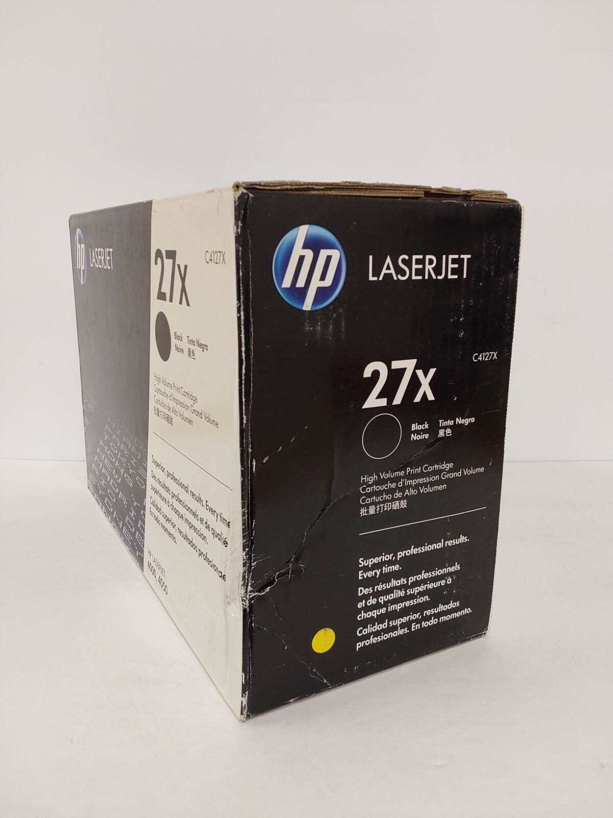 HP 27X Black High-Yield Toner Cartridge LaserJet 4000 (C4127X) Damaged Box