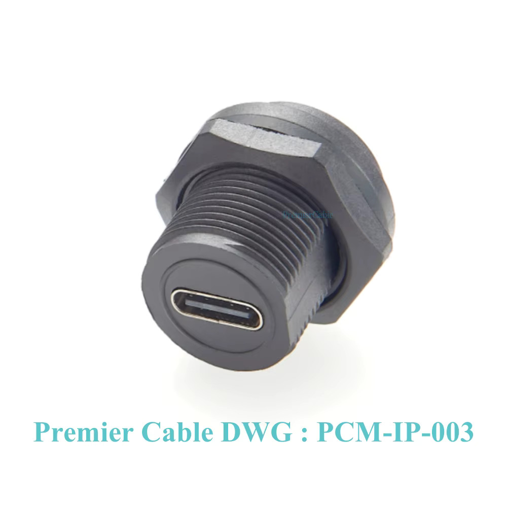 USB C Panel Mount Coupler IP67 Waterproof Female to Female Bulkhead Adapter
