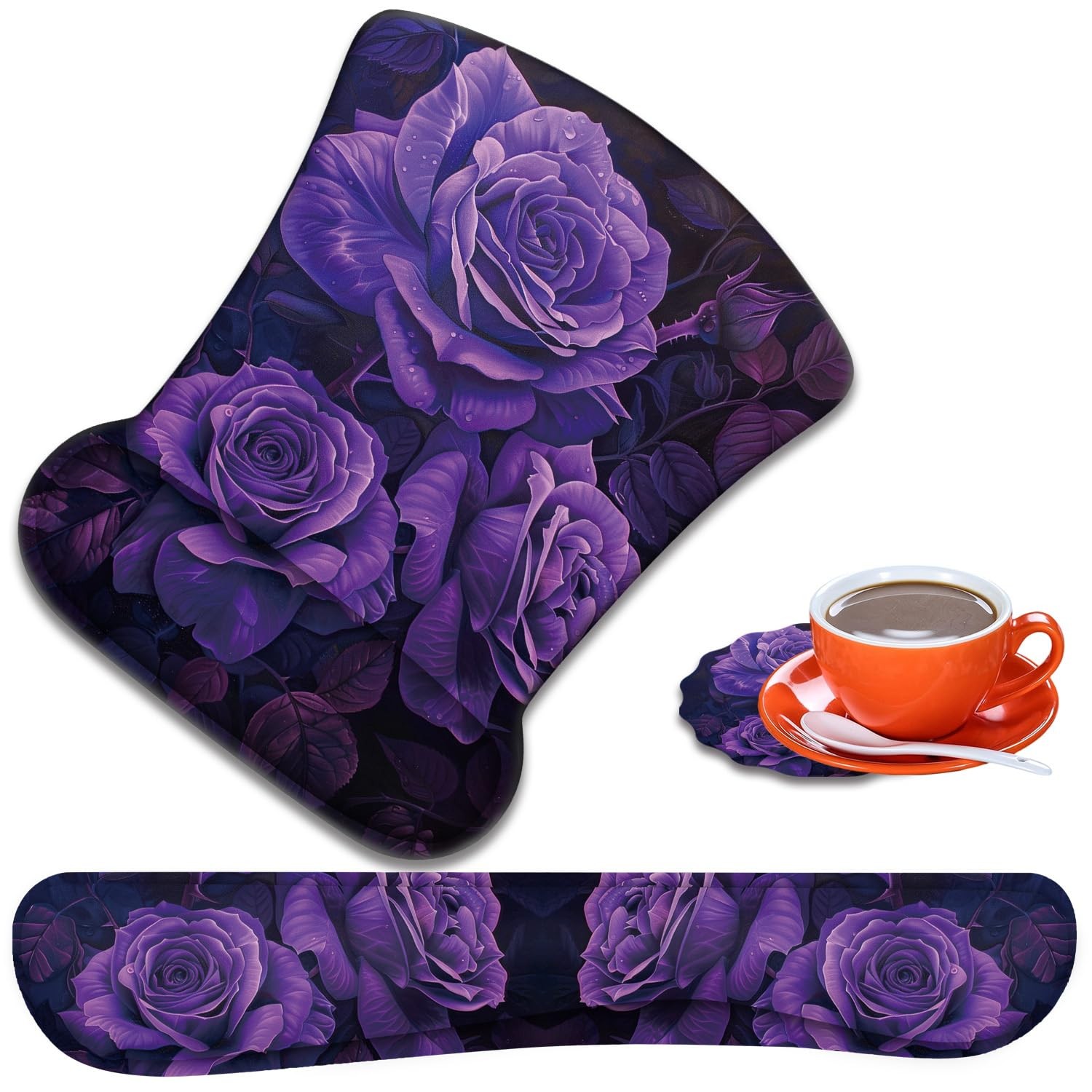 Ergonomic Wrist Rest Support Set 3-in-1, Memory Foam & Gel Keyboard Wrist Res...