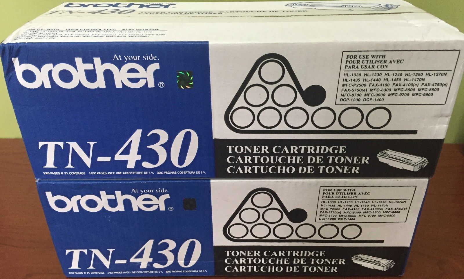 2 New Genuine SEALED BAG NO BOX Brother TN-430 Black Toner Cartridges TN430