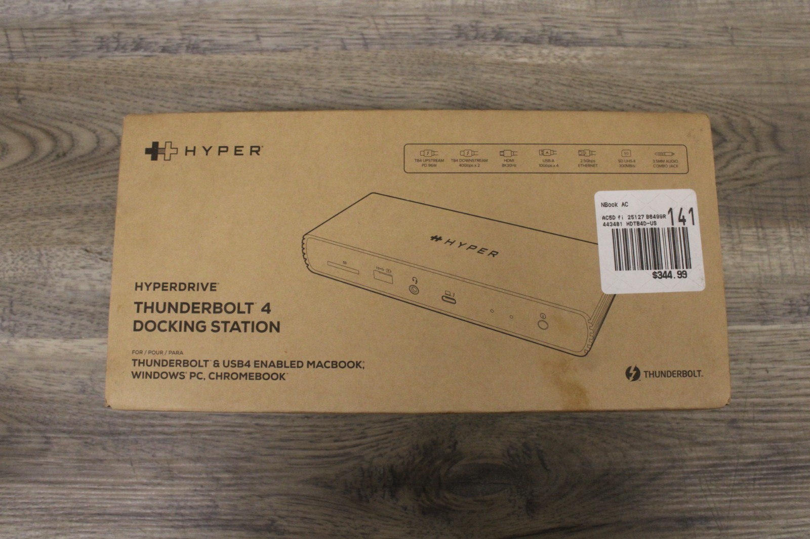 Hyper HyperDrive Thunderbolt 4 HDTB4D-US Docking Station -HDMI USB SD Silver
