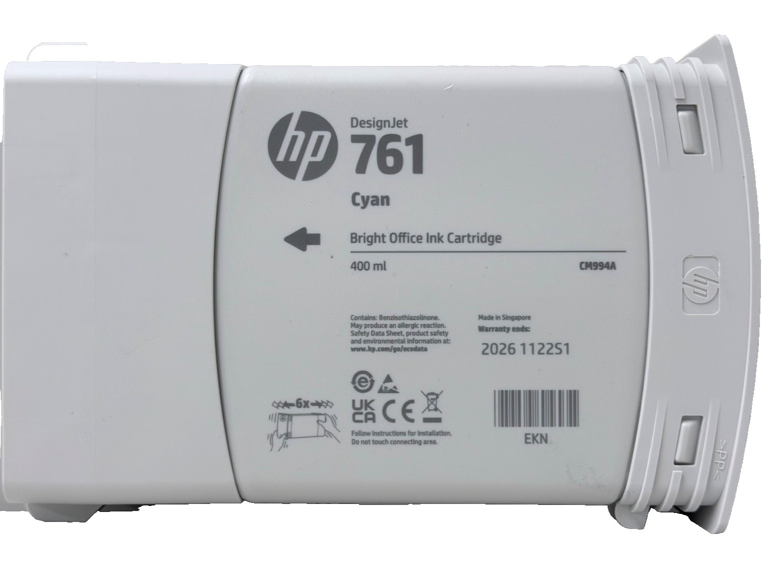 New Genuine HP 761 Cyan Ink Cartridge CM994A