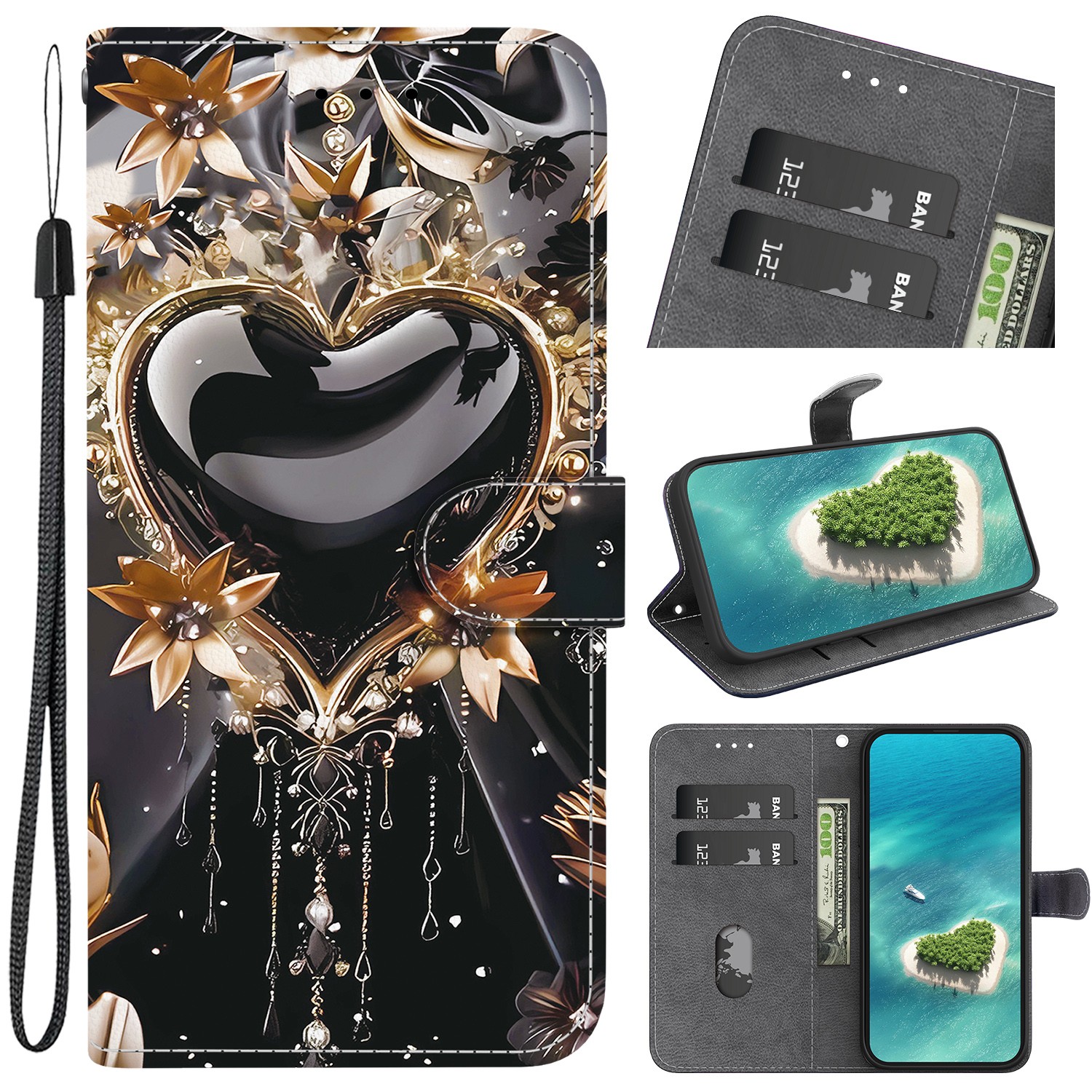 Panda Flower Wallet Cover Case for OPPO Reno 15 14 13F 13 12 10 11 9 8 7 Find X9