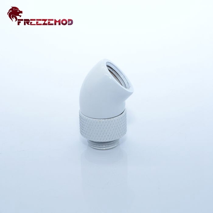 4 Pcs FreezeMod Angle 45 Degree G1/4" Rotary Extender Fitting Male to Female WHT