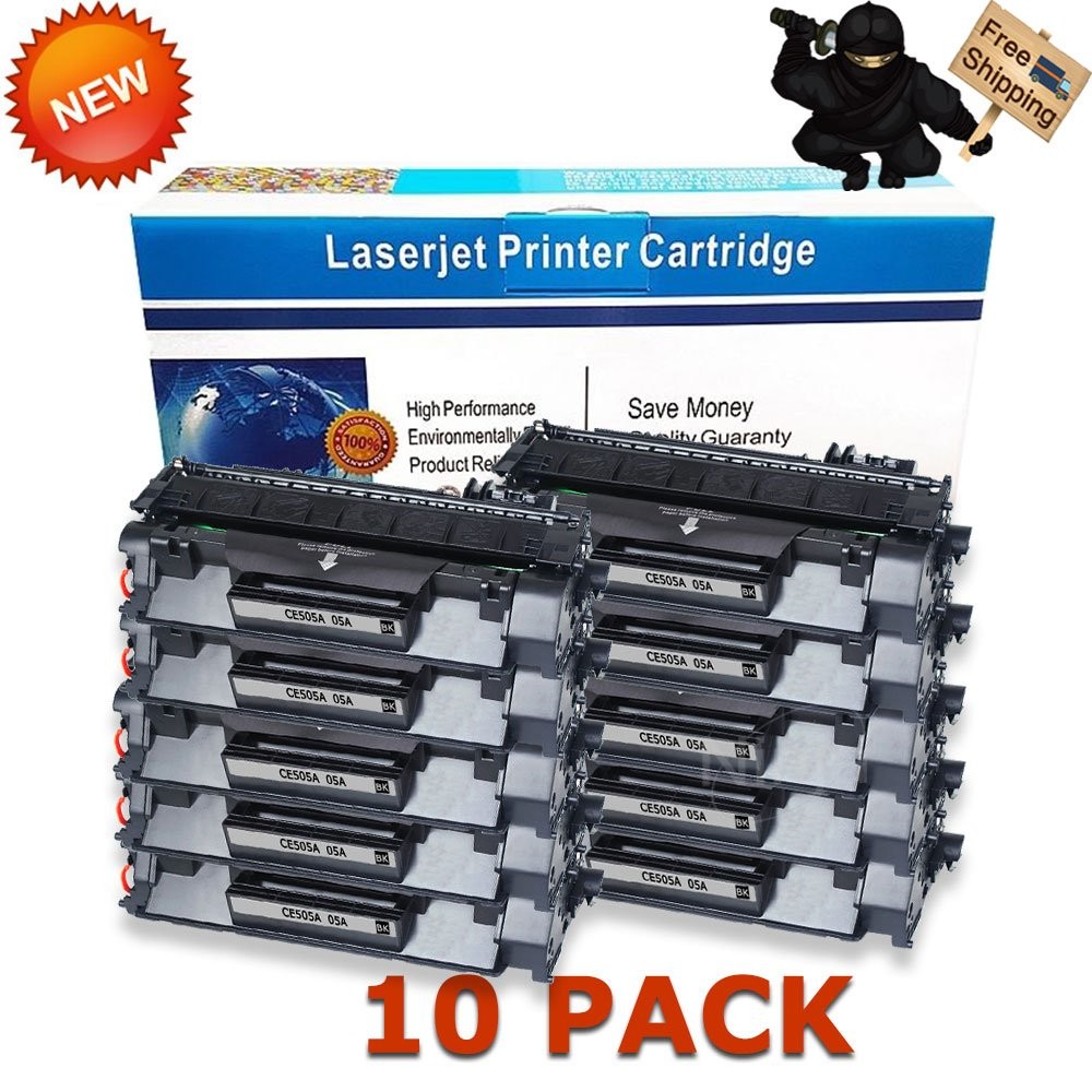 10pk Compatible CE505A 05A Toner Cartridge for HP LaserJet P2035 P2035n P2055 dn
