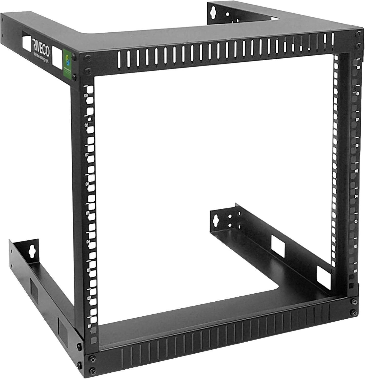RIVECO 9U Wall Mount Rack for Network – 17.7" Deep 2 Post Open Frame Racks