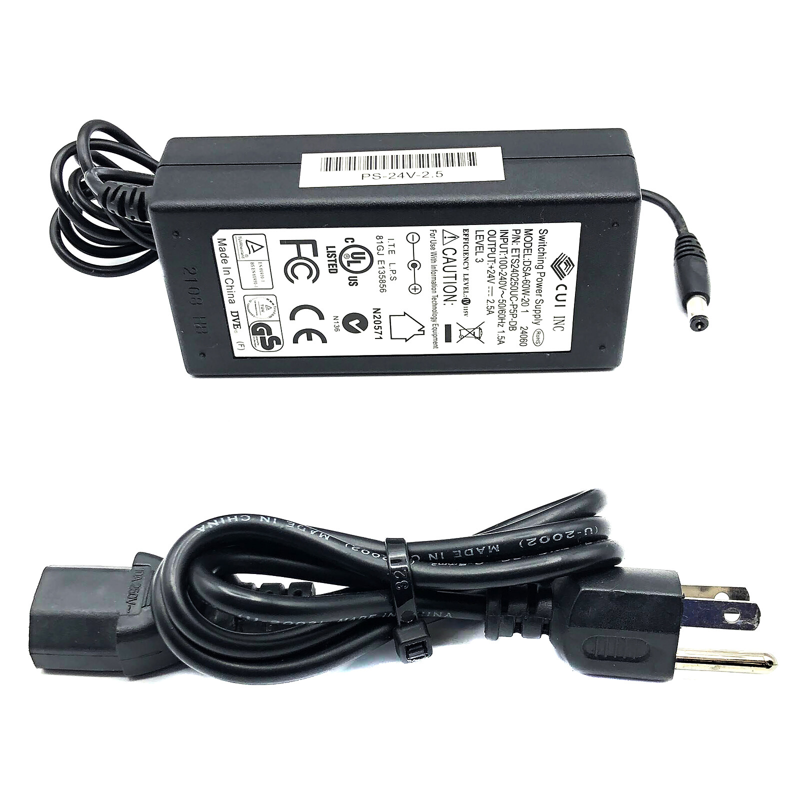 Original CUI Inc 60W AC Power Adapter 24V 2.5A for Silhouette Cutting Tool