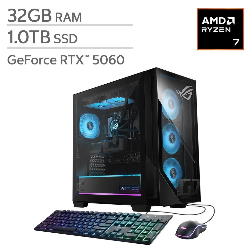 Asus ROG GM700 Gaming Desktop Ryzen 7 8700F 32GB 1TB SSD RTX 5060 8Gb Win11 WRNT