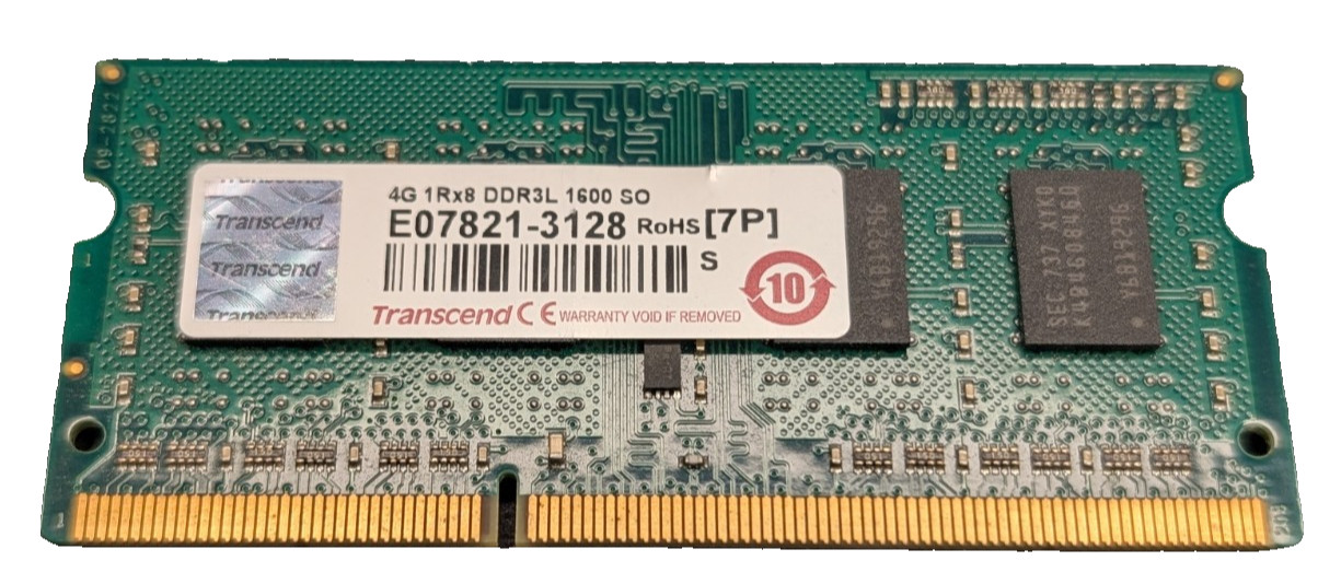 Transcend 4GB DDR3L 1600MHz PC3L-12800S 204-Pin SO-DIMM Laptop RAM