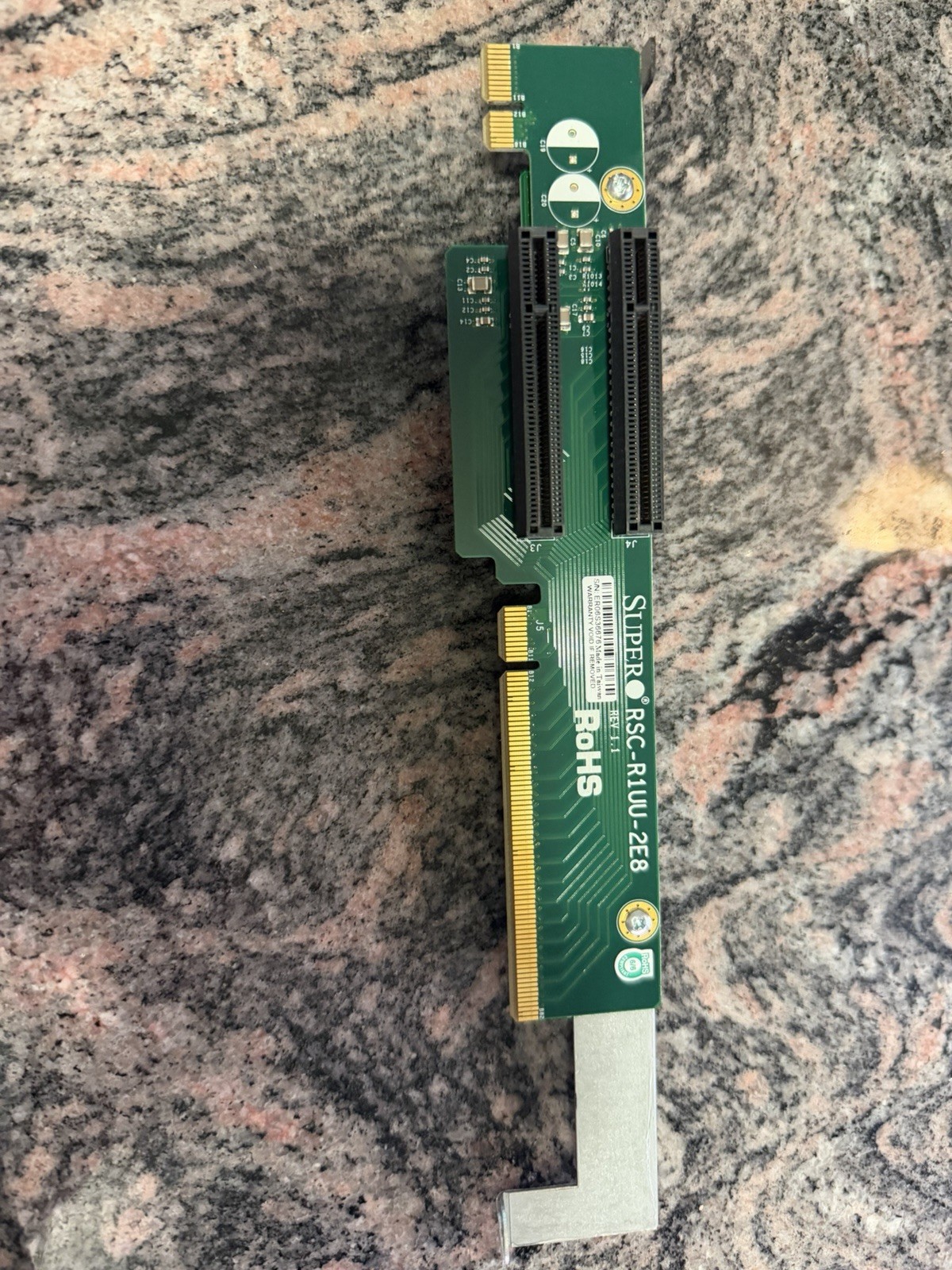 SuperMicro 1U 2-Slot PCIe x8 Riser Card with Bracket P/N: RSC-R1UU-2E8 Tested