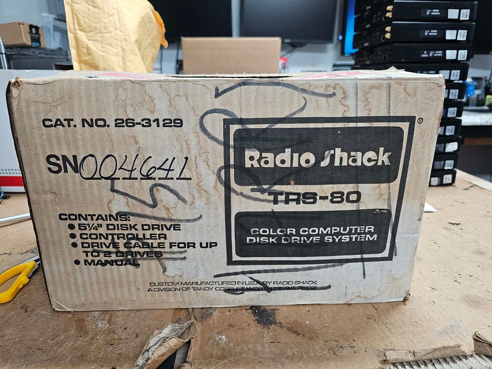NOS Tandy FD-500 External Dual 5.25 Floppy Drive TRS-80 Model 26-3129 LOW SERIAL