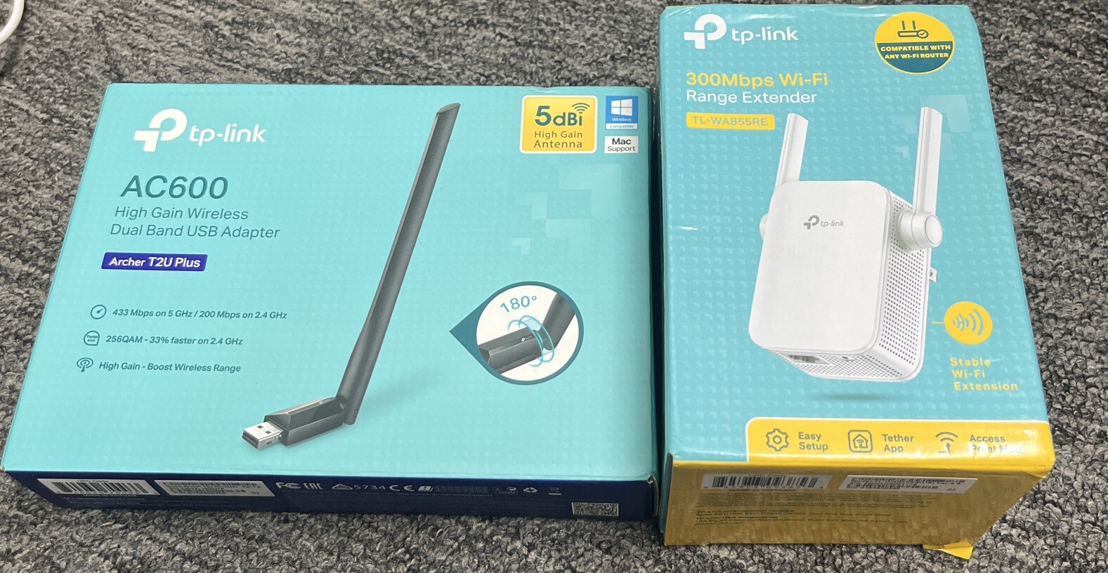 TP-Link Archer T2U Plus Wi-Fi Adapter And TL-WA855RE Range Extender (Open Boxed)