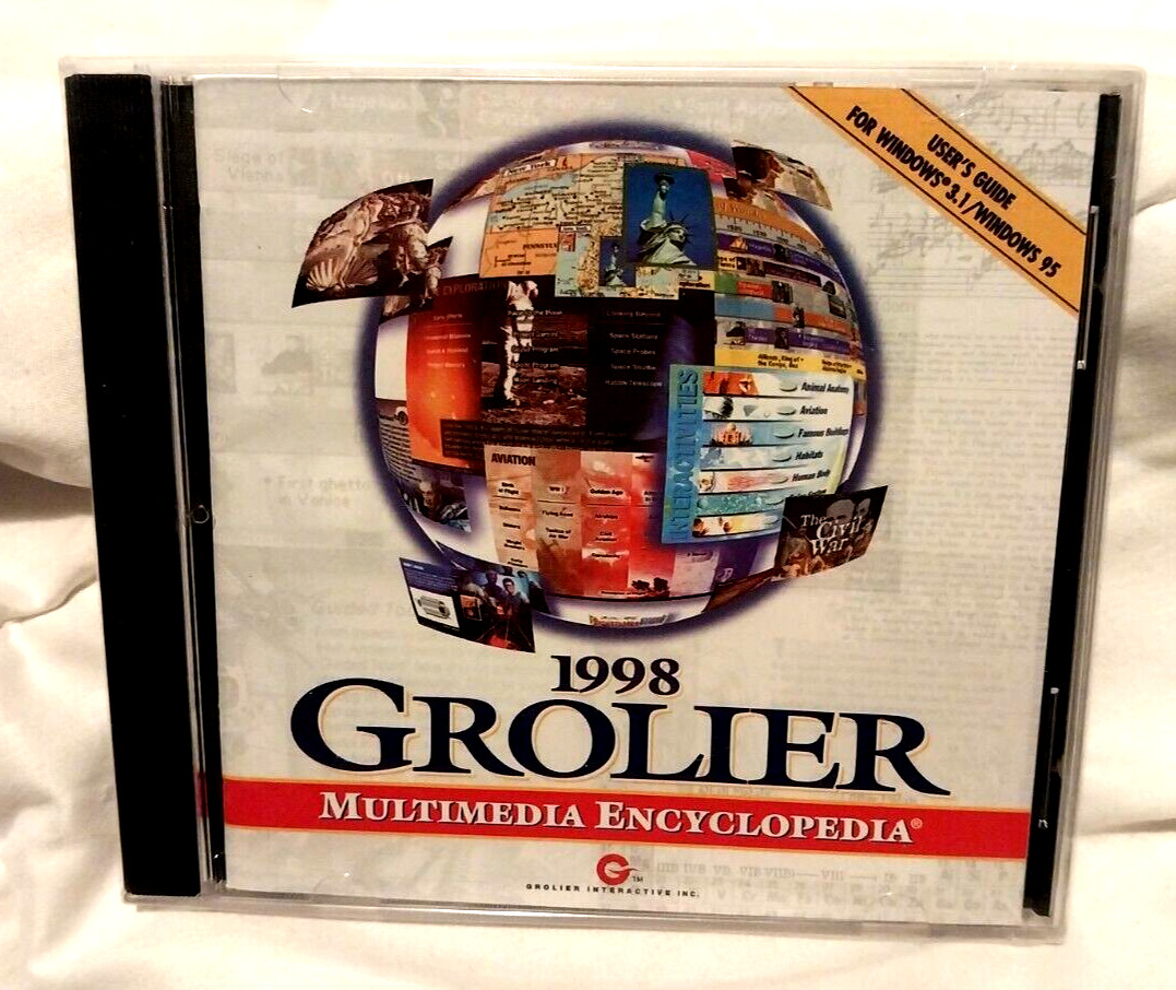 1998 GROLIER Multimedia Encyclopedia PC CD-ROM) New