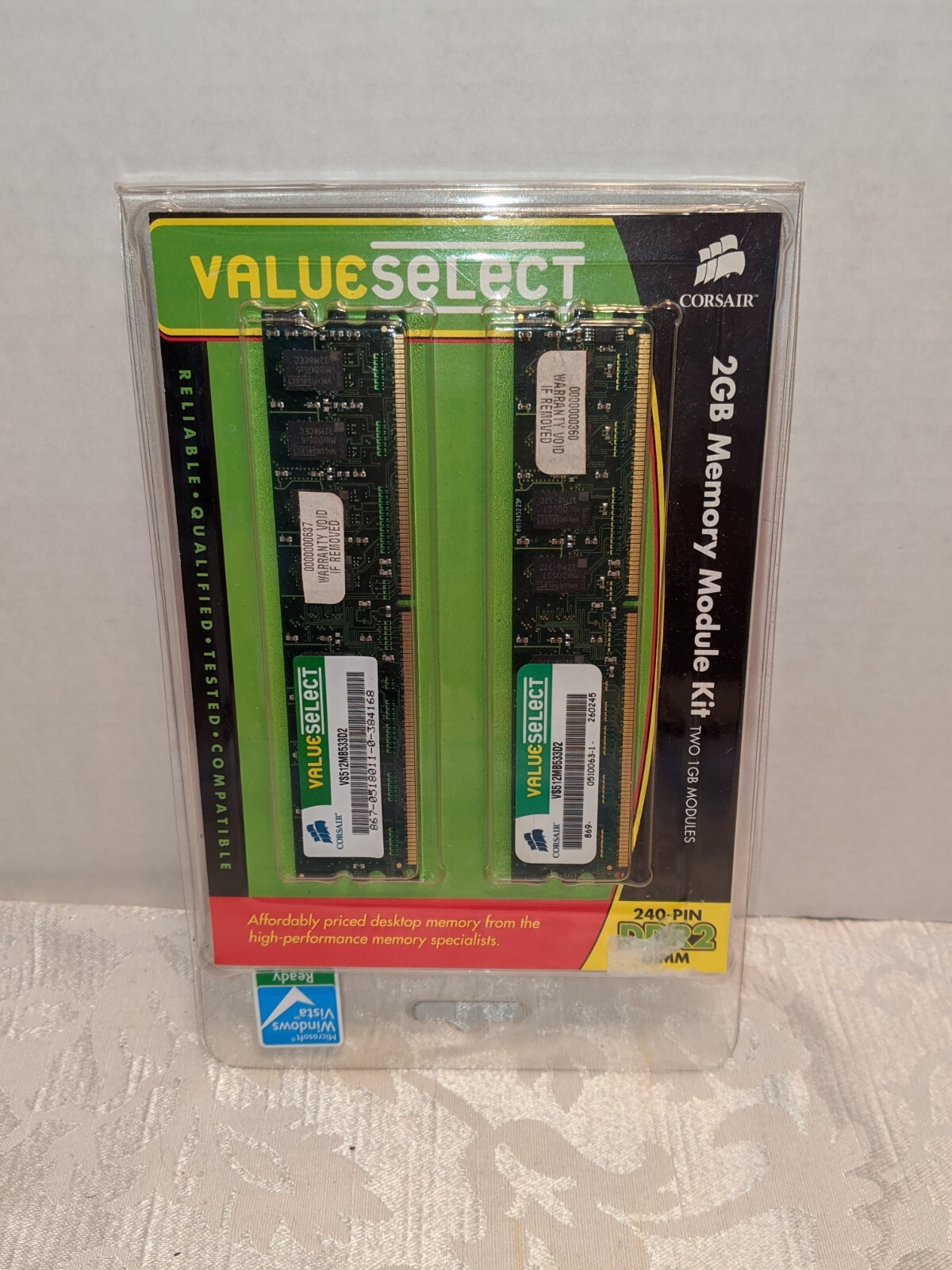 Value Select Corsair 2GB Memory Module Kit 240-PIN DDR2 DIMM