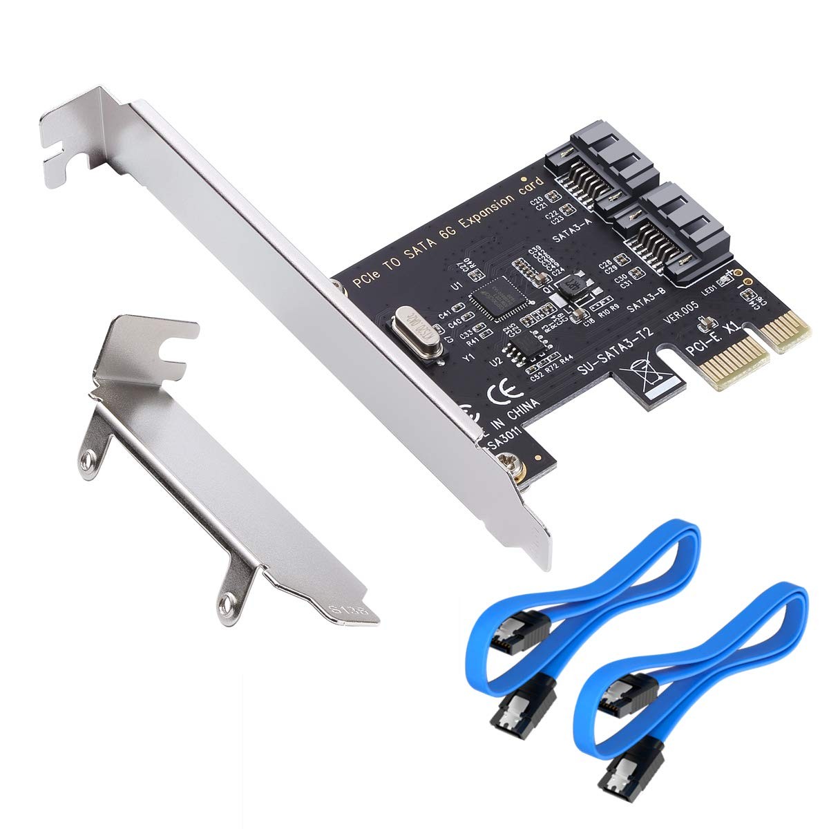 PCI Express 3.0 (2-Port) Controller Card, PCIe to SATA III 6Gb/s Converter, S...