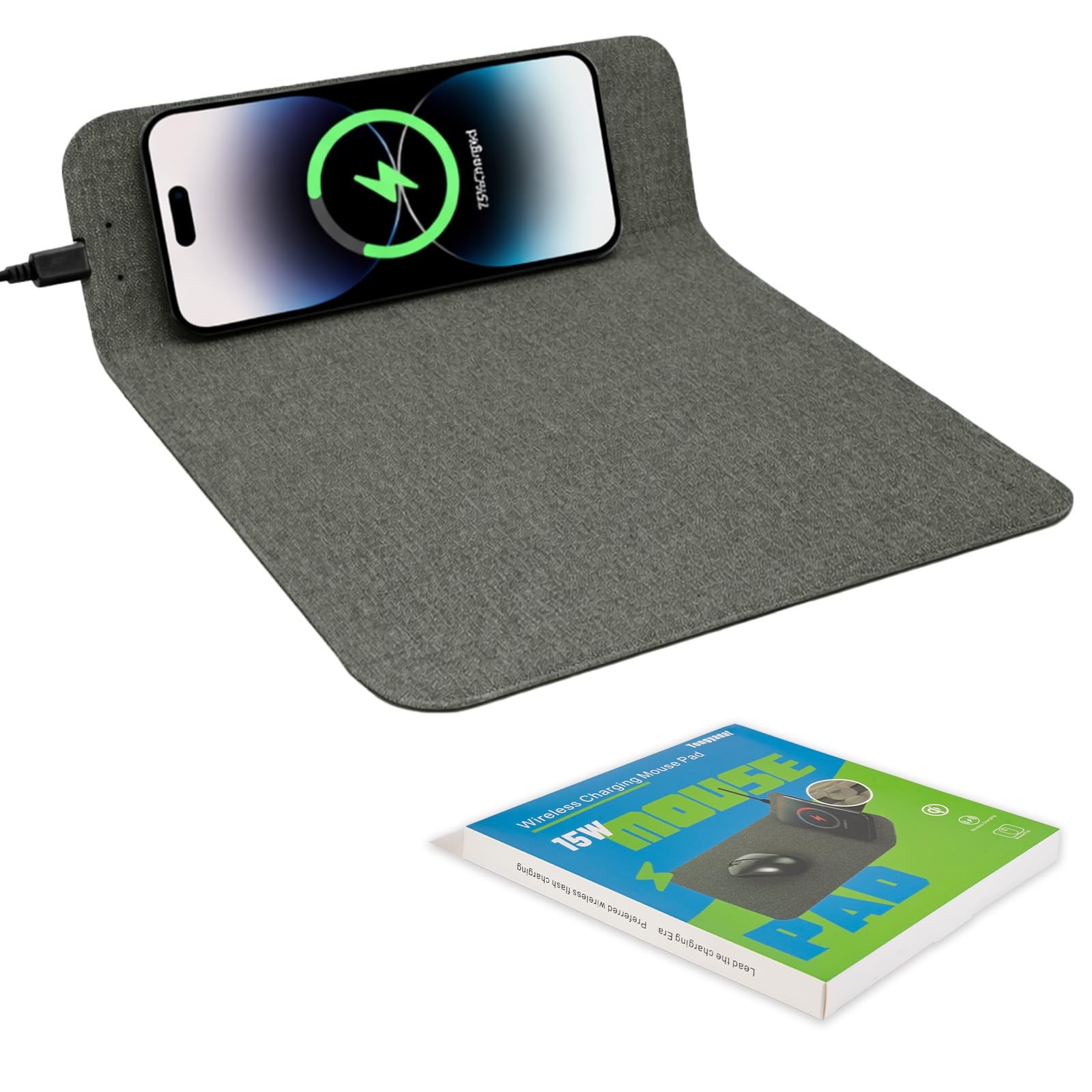 Fast Wireless Charging Pad 15W, Office Desk Pad with Ultra-Smooth Surface Non...