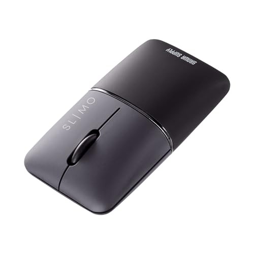 Sanwa Supply SLIMO Silent Bluetooth Blue LED Mouse Slim Black MA-BBS310BK