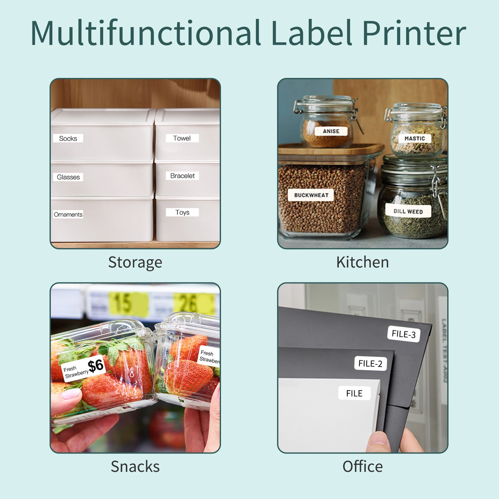 Bisofice Q30 Label Maker Machine Mini Pocket Thermal Label Printer With 1pc GORA