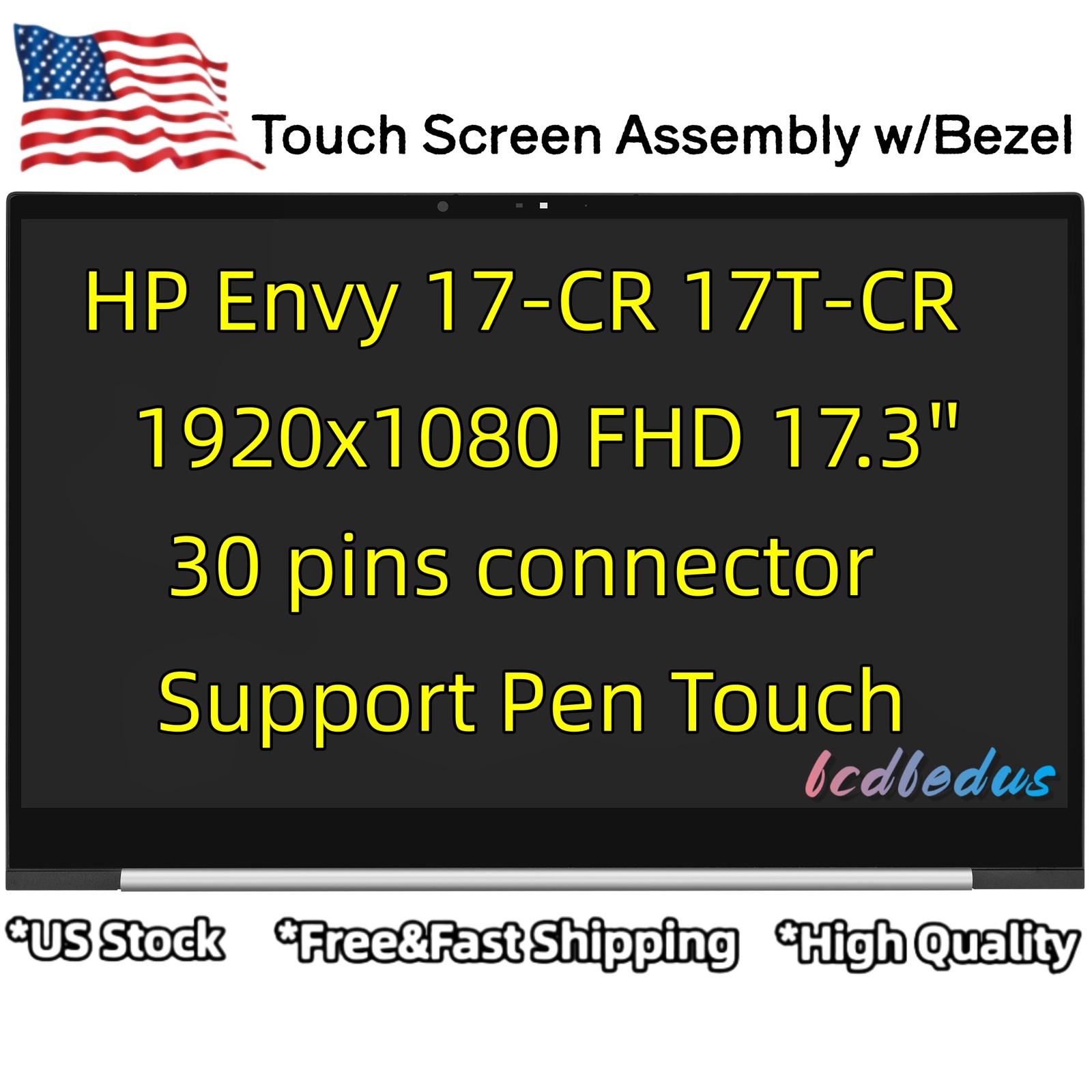 New 17.3" FHD for HP Envy 17-CR 17-CR0797NR LCD Touch Screen Display Replacement