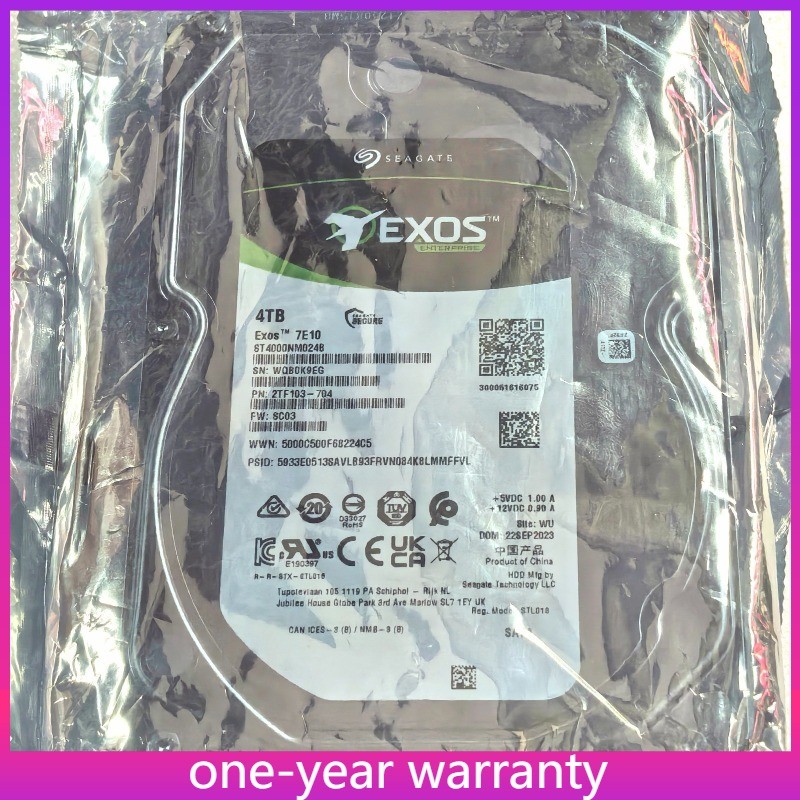 Seagate Exos 7E10 4TB ST4000NM024B 6Gb/s 256MB SATA 3.5" Enterprise Hard Drive