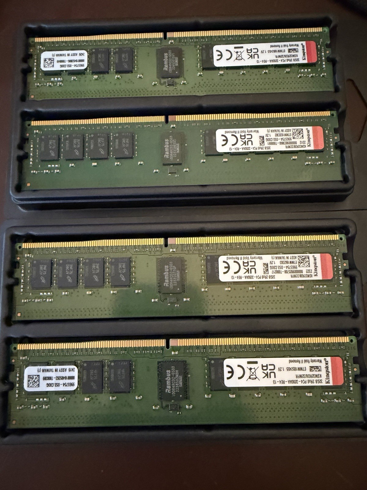 [ BULK LOT OF 4] 32GB 2Rx8 PC4 3200AA DDR4 25600 RDIMM ECC Server RAM