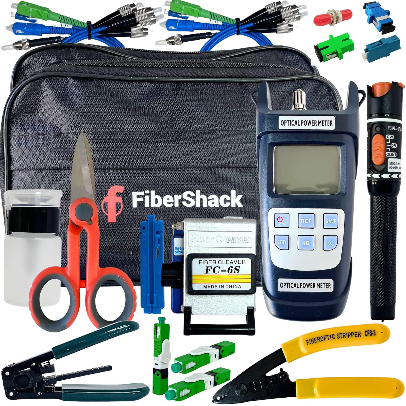 Fiber Termination Kit - 12 Piece FTTH Fiber Optic Tool Kit Includes All You Need