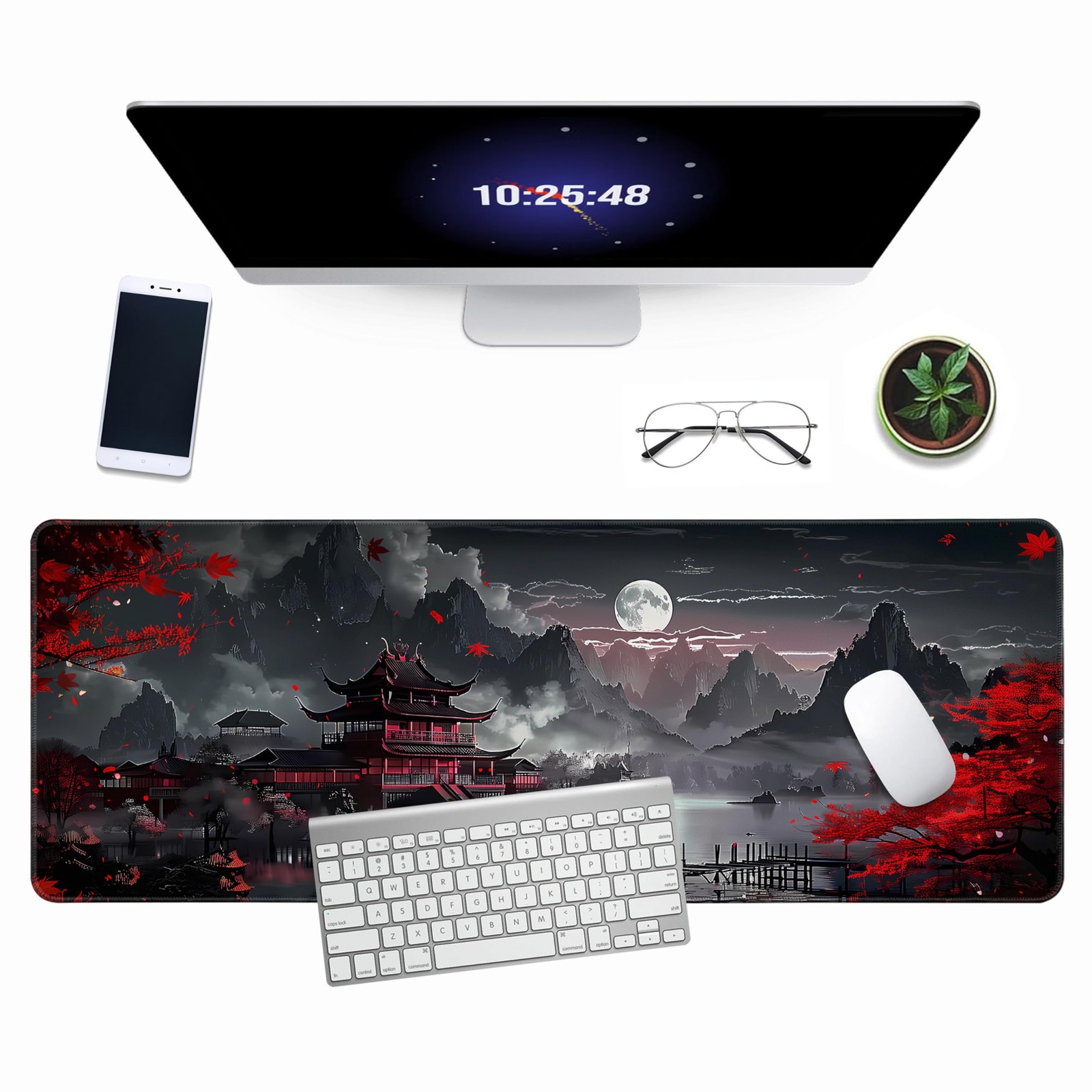 Japanese Riverside Full Moon Desk Mat Large Mouse Pad Gaming Mousepad Extende...