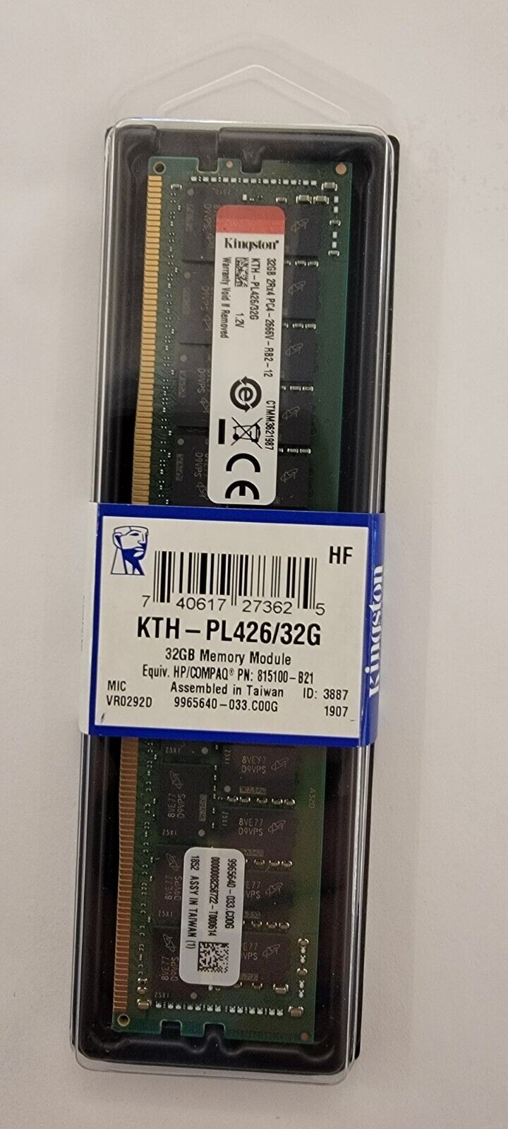 New Kingston 32GB ECC Registered DDR4-2666 RAM Memory Module KTH-PL426/32G