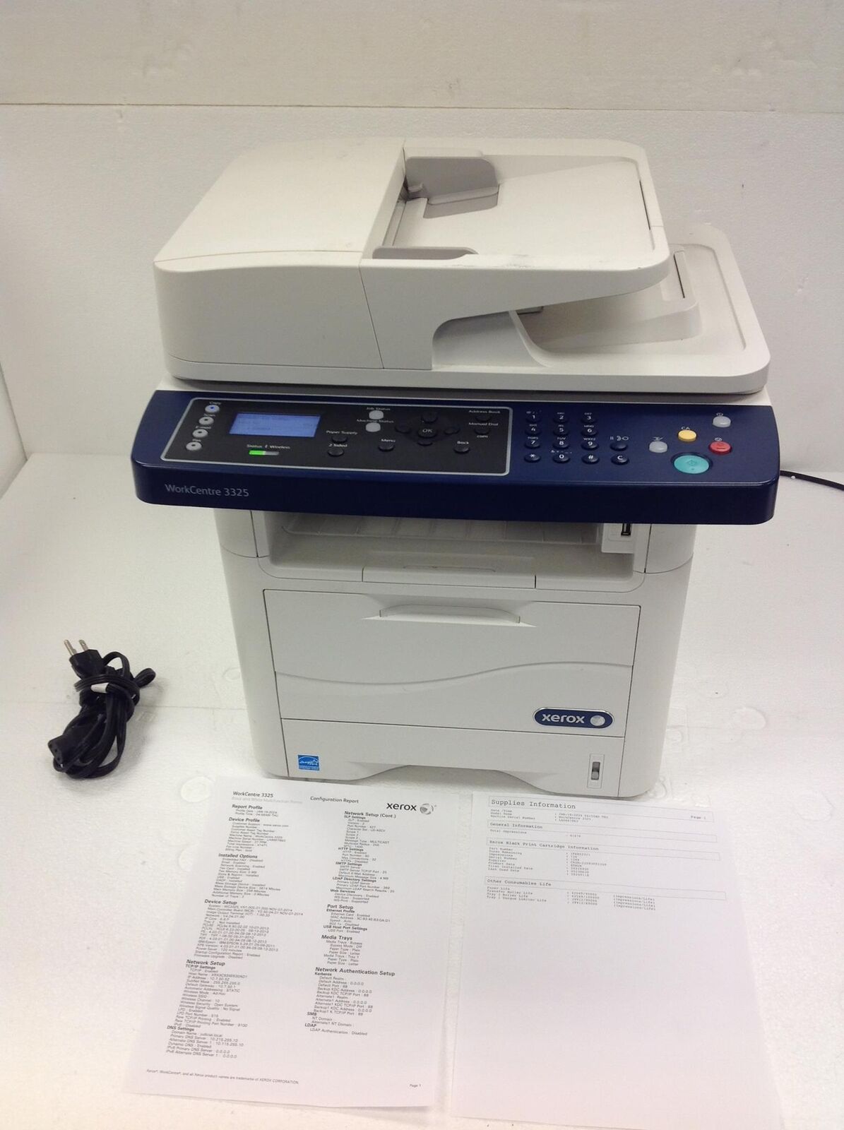 XEROX WORKCENTRE 3325 Mono Laser Printer with Toner/41K Pages Printed WORKING