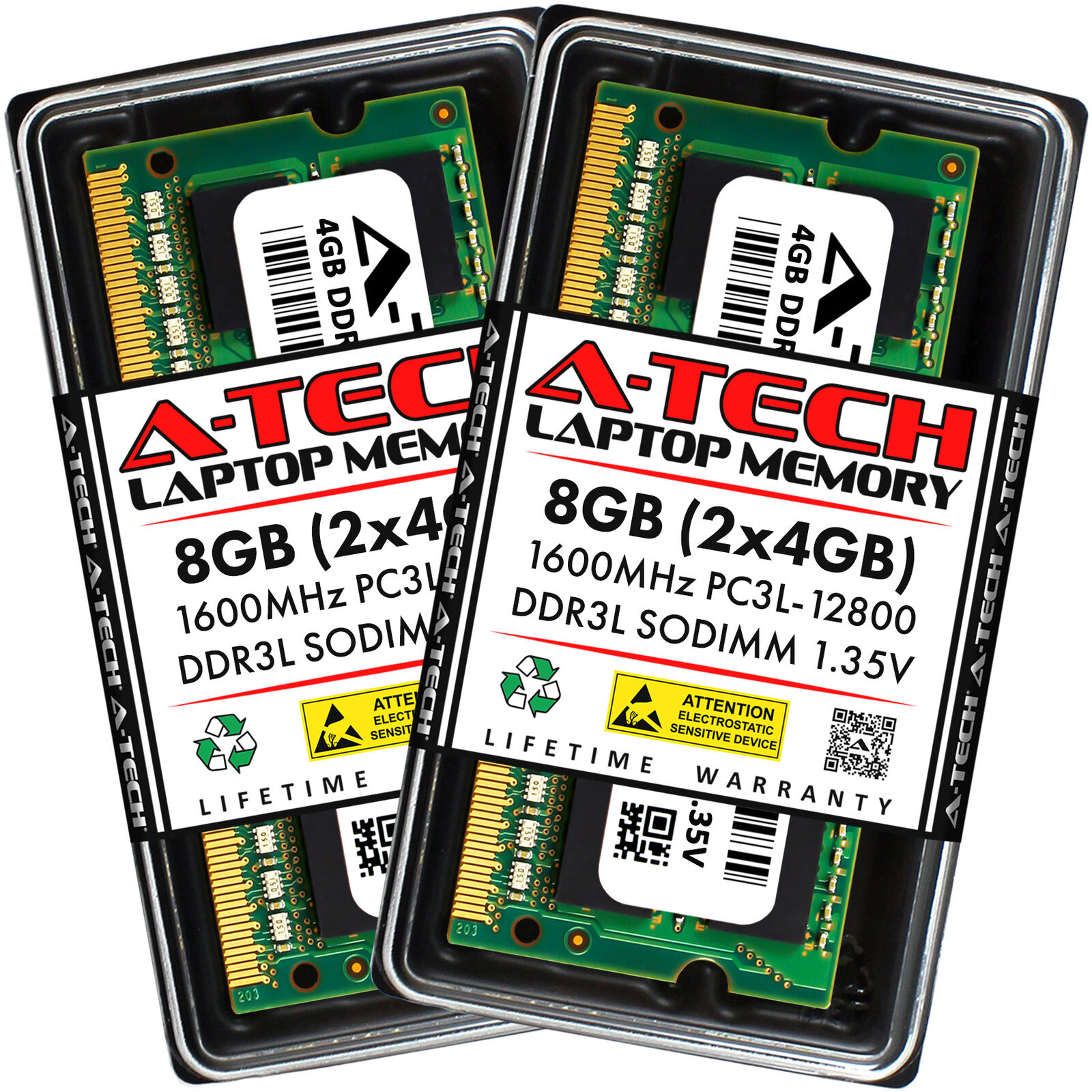 A-Tech 8GB 2x 4GB PC3-12800 Laptop SODIMM DDR3 1600 MHz Memory RAM PC3L 8G DDR3L