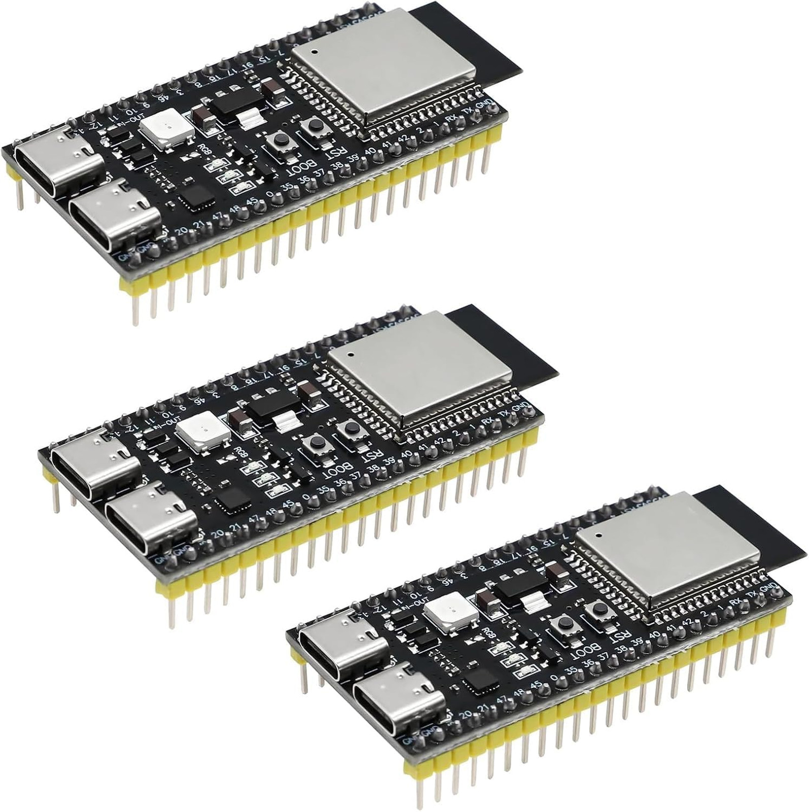 3 Piece ESP32-S3 Development Board Module with Dual Mode Wi-Fi Bluetooth Type-C