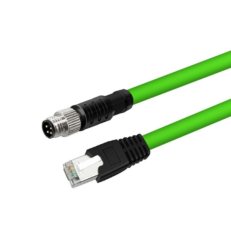 M8 4pin A Code Male to RJ45 Cable 4pin M8 Ethernet Cable Water Resistant