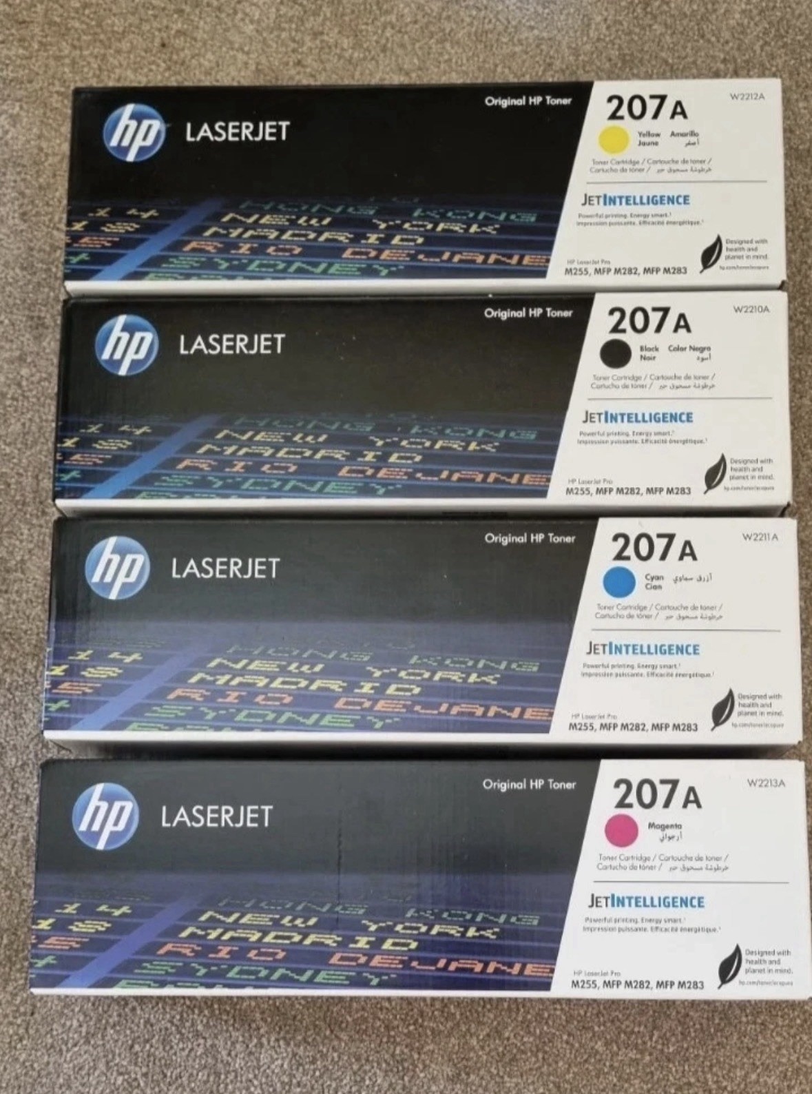 Genuine HP 207A Full Set Printer Ink Toner Cartridge Set - BLK/C/M/Y