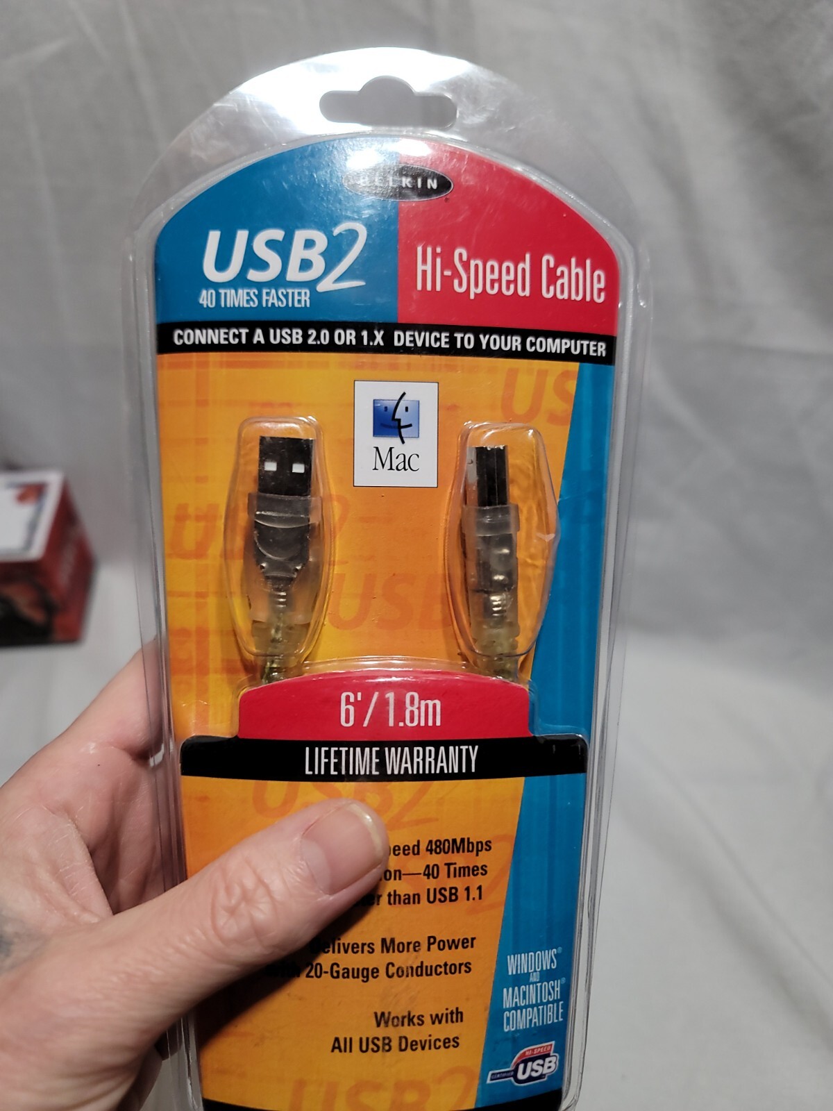 BELKIN Pro Series USB A Plug/B Plug For MAC or USB-Ready PC, 6 Ft., BRAND NEW