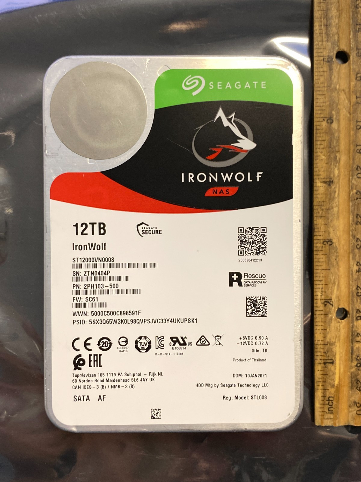 Seagate IronWolf NAS ST12000VN0008 3.5" 12TB SATA HDD 2PH103-500