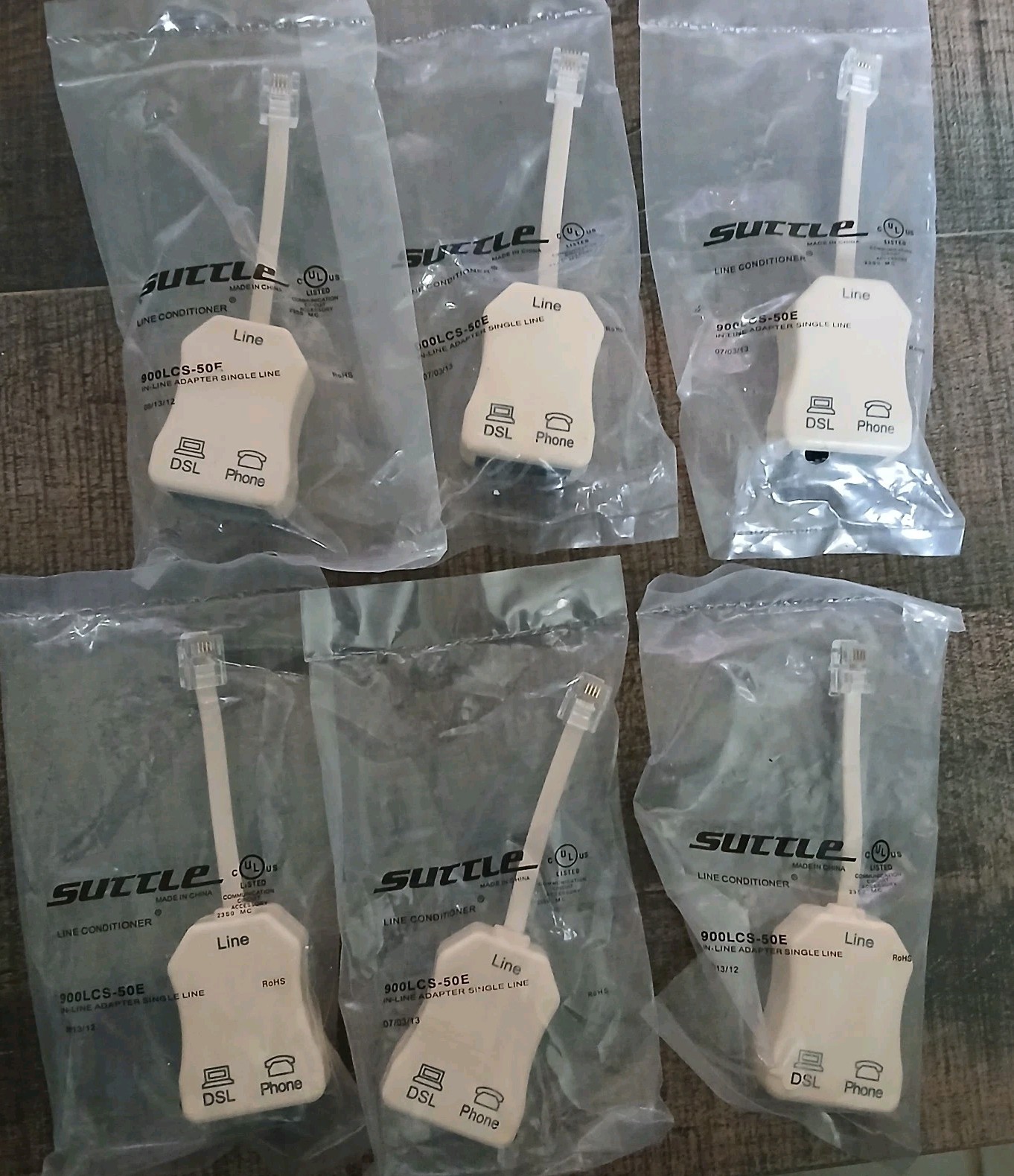 Lot of 6 Suttle 900LCS-50E In-Line Adapter Single Line